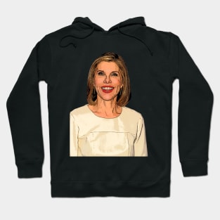 Christine Baranski Beige Cartoon Hoodie